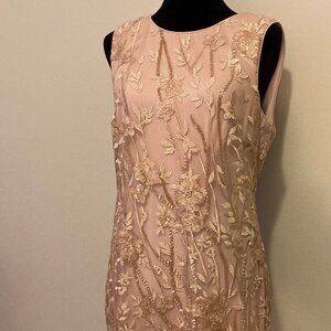 Calvin Klein gold embroidered beaded dress